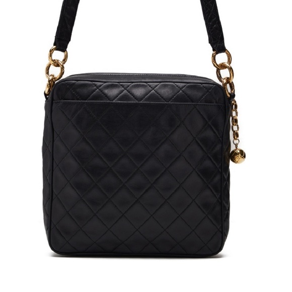 Chanel Matelasse Charm Chain Shoulder Bag Lambskin Black - Picture 2 of 9